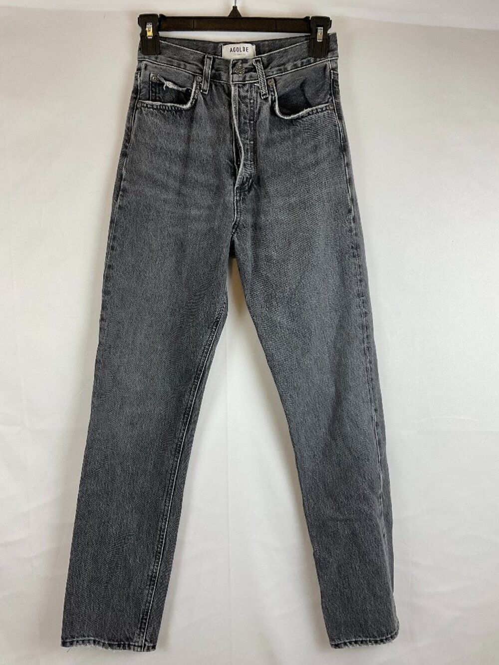 Agolde 90s Pinch Jeans 23 Acid Wash Black Button Fly